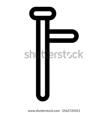 Police stick icon with simple and line style