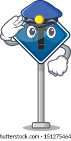 Police straight ahead sign character shape.