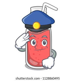 Police strawberry smoothie character cartoon