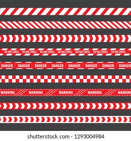 Police stripe border vector set