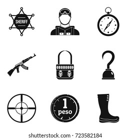 Police stuff icons set. Simple set of 9 police stuff vector icons for web isolated on white background
