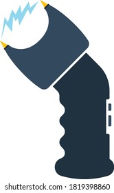 Police Stun Gun Icon. Flat Color Design. Vector Illustration.