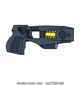 Police Stun Gun Pistol Vector Illustration