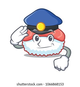 Police sushi salmon character cartoon