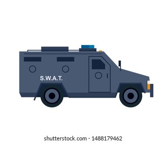 Police swat van icon. Clipart image isolated on white background