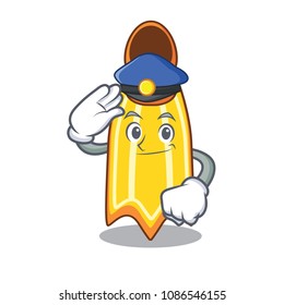 Police swim fin character cartoon