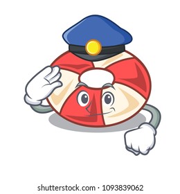 Police swim tube character cartoon