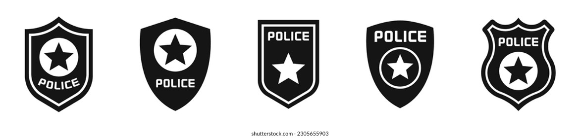 Police symbols. Police badge. Police vector icons. Policeman badges collection. EPS 10