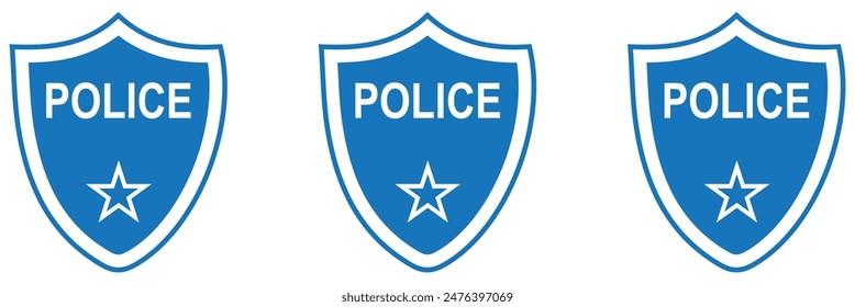 Police symbols. Police badge. Police vector icons. Policeman badges collection. EPS 10