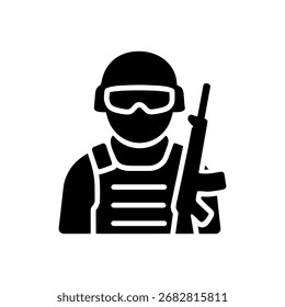 Police Tactical Force Icon Isolated On White Background 
