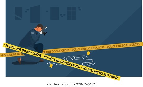 Police taking pictures at the scene of a murder