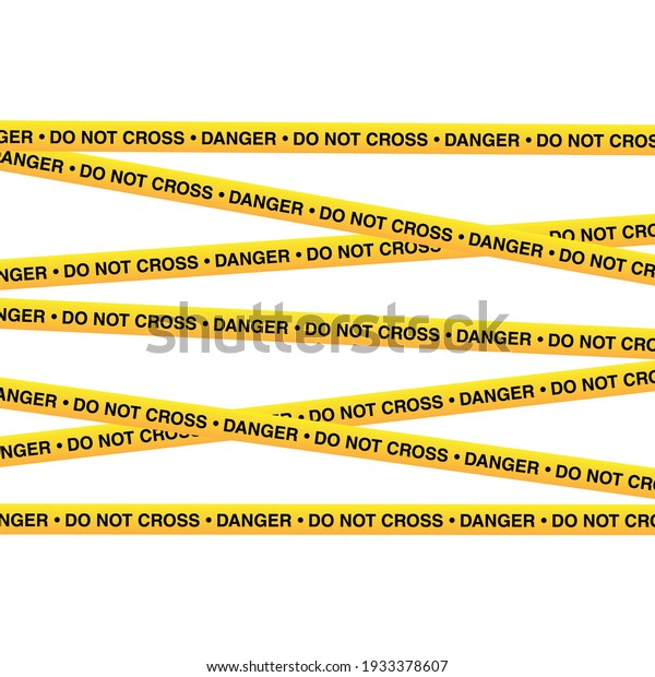 Police tape,
danger line. Warning tapes. Set of yellow warning ribbons. Vector
illustration on white
background.