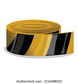 Police Tape Icon Cartoon Vector. Caution Strip. Warning Danger