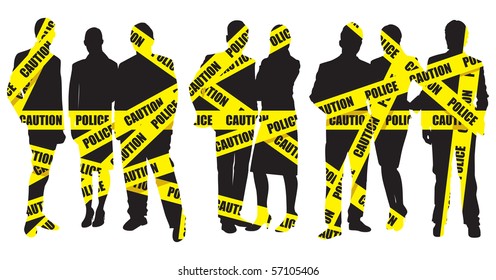 police tape people