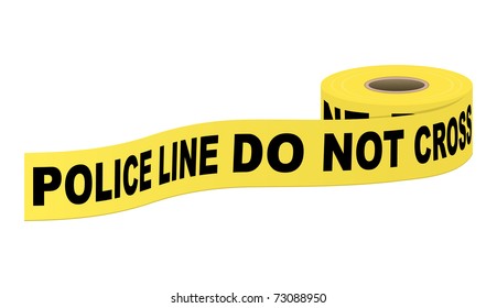 Police Tape With Text. Vector Illustration.