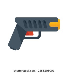Police taser icon flat vector. Gun stun. Defense shock isolated