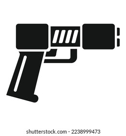Un simple vector de icono de control policial. Un arma. Impacto en la defensa