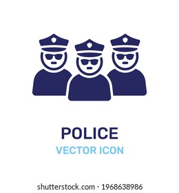 Police team icon vector illustration. Policeman symbol of security guard.