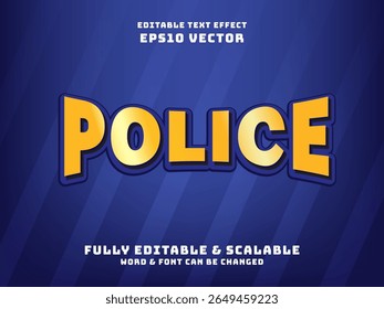 police text effect with gold color vector