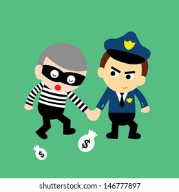 Police and theft vector cartoon style