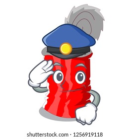 Police Tin can shape on a cartoon