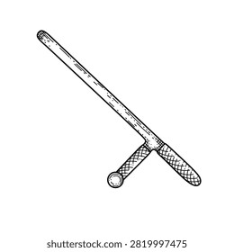 Police tonfa baton security defense weapon equipment illustration