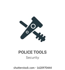 Police tools glyph icon vector on white background. Flat vector police tools icon symbol sign from modern security collection for mobile concept and web apps design.
