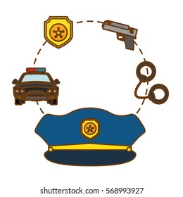 police tools icon image design, vector illustration
