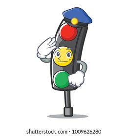 Police traffic light character cartoon