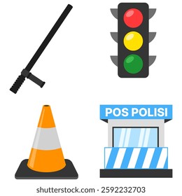 Police and Traffic Vector Icons