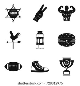 Police training icons set. Simple set of 9 police training vector icons for web isolated on white background