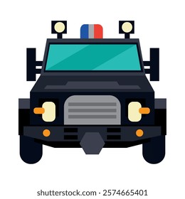 police truck front view isolated icon