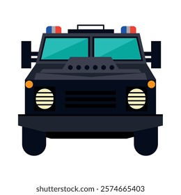 police truck front view isolated icon