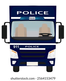 Police truck isolated. vector illustration