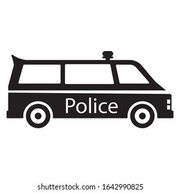 Police Truck Side view Concept, Cop Transportation vector icon design, Law Enforcement Agency Vehicle on white background