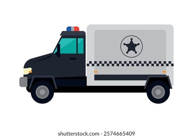 police truck transportation isolated icon