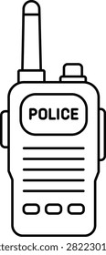 Police TwoWay Radio Vector Line Icon