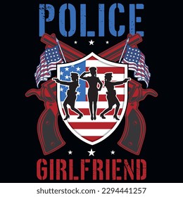 Police typography or graphics tshirt design 