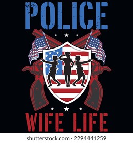 Police typography or graphics tshirt design 