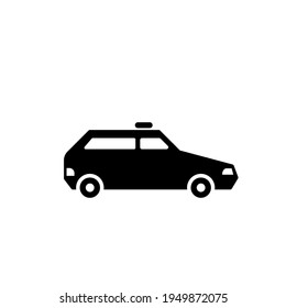 Police UK car silhouette icon. Clipart image isolated on white background.