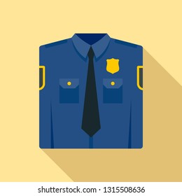 Police uniform icon. Flat illustration of police uniform vector icon for web design