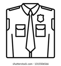 Police uniform icon. Outline police uniform vector icon for web design isolated on white background