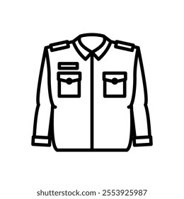 police uniform icon vector, line style icon