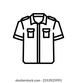 police uniform icon vector, line style icon