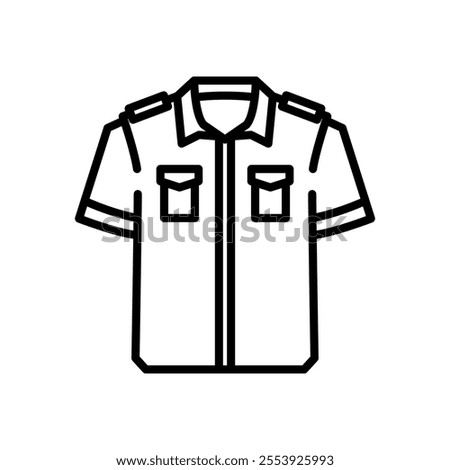 police uniform icon vector, line style icon
