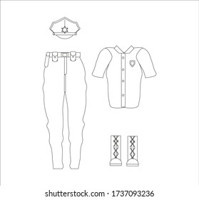 police uniform. illustration for web and mobile design.