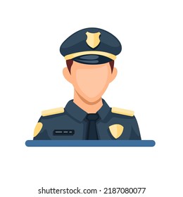 Police uniform male character illustration vector