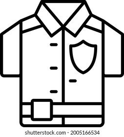  Police uniform Vector Line Icon Design
