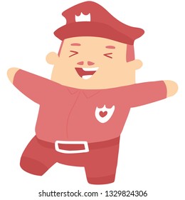 Police Valentine Character Laughing