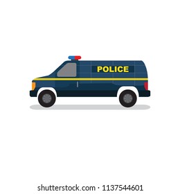 Police Van and Car Prisoner Vector